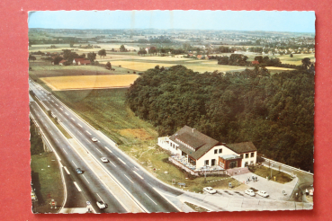 Ansichtskarte AK Herford 1968 Bundesautobahn Raststätte Autobahn Restaurant Autos Architektur Ortsansicht NRW